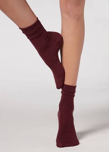 Calzedonia Ankle with Cashmere Corta Donna Calzini Rosse | IT2342PQ