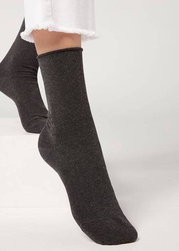 Calzedonia Ankle with Cashmere Corta Donna Calzini Grigie Nere | IT2344IS