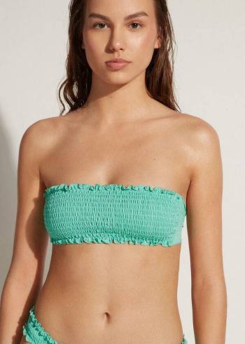 Calzedonia Bandeau Formentera Donna Top Bikini Verdi | IT1689WY