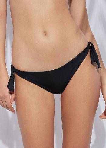 Calzedonia Bow Brazilian Indonesia Eco Donna Slip Bikini Nere | IT1298QZ