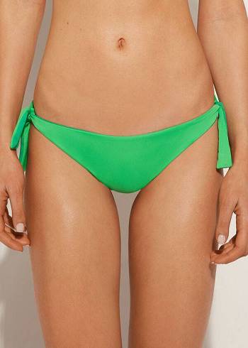 Calzedonia Bow Brazilian Indonesia Eco Donna Slip Bikini Verdi | IT1300EX