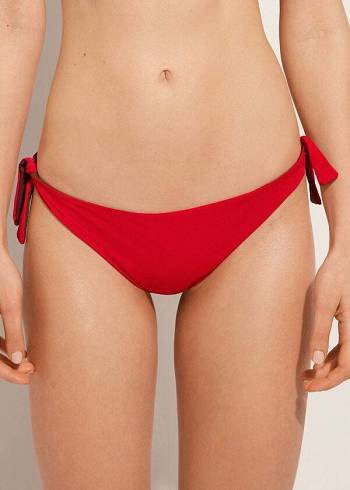 Calzedonia Bow Brazilian Indonesia Eco Donna Slip Bikini Rosse | IT1303YU