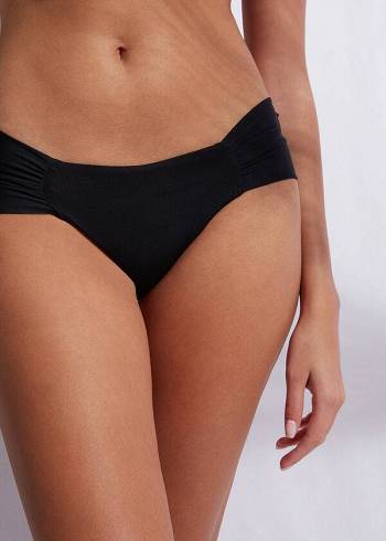 Calzedonia Brazilian Indonesia Eco Donna Slip Bikini Nere | IT1311FM