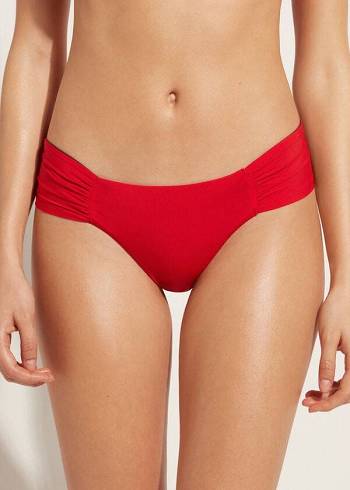 Calzedonia Brazilian Indonesia Eco Donna Slip Bikini Rosse | IT1315KI