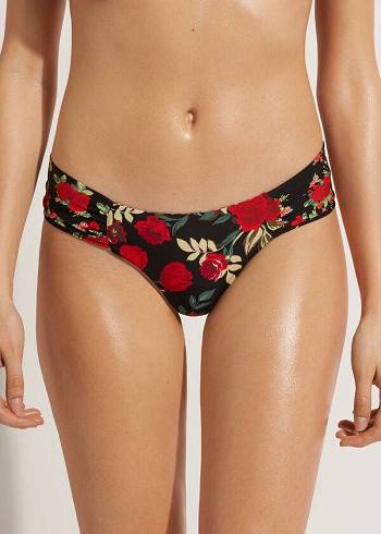 Calzedonia Brazilian Reversible Ruched Nizza Donna Slip Bikini Rosa Rosse | IT1319CE