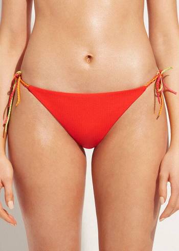 Calzedonia Brazilian String Berlino Donna Slip Bikini Rosse | IT1327RW