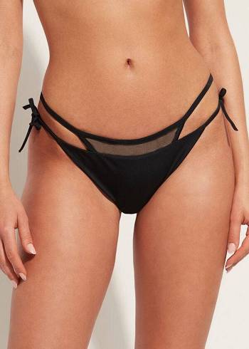 Calzedonia Brazilian String Tokyo Donna Slip Bikini Nere | IT1342LH