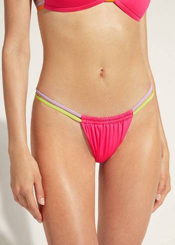 Calzedonia Brazilian String Tokyo Eco Donna Slip Bikini Rosa | IT1344XF