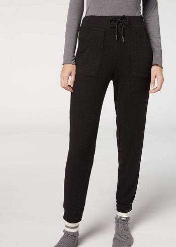 Calzedonia Cashmere Blend Stretch Donna Leggings Nere | IT2622HK