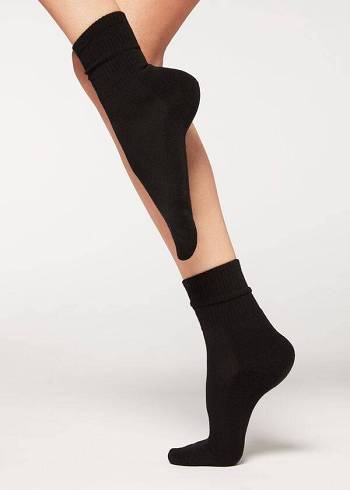 Calzedonia Cashmere Sportive Corta Donna Calzini Nere | IT2361JJ