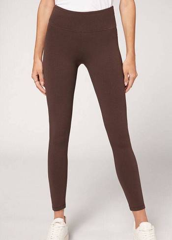 Calzedonia Cotone Donna Leggings Marroni | IT2640NB