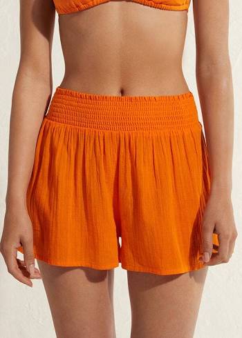 Calzedonia Cotone Shorts Donna Cover Ups Arancioni | IT2121KI