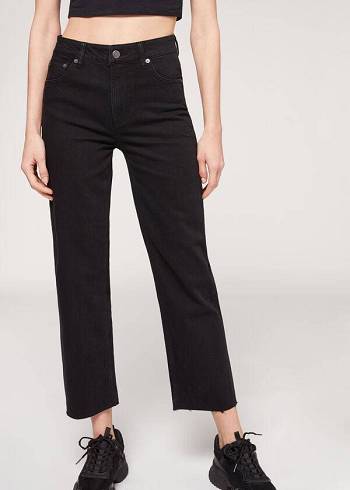 Calzedonia Cropped Dritto-Leg Donna Pantaloni Nere | IT2725EX