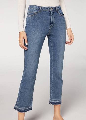 Calzedonia Cropped Flare Donna Jeans Blu | IT2563VD