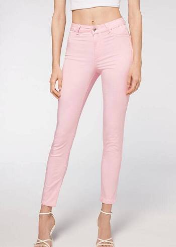 Calzedonia Eco Light Push Up Denim Donna Jeans Rosa | IT2579UT