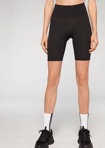 Calzedonia Ginnastica Bike Donna Leggings Nere | IT2621JJ