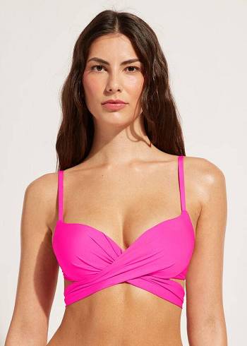 Calzedonia Graduated Imbottito Push Up Indonesia Donna Top Bikini Rosa | IT1722OR