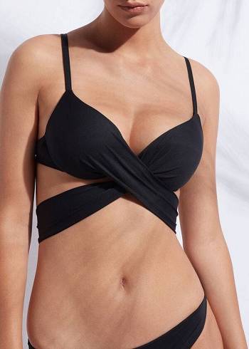 Calzedonia Graduated Push-Up Indonesia Donna Top Bikini Nere | IT1753FM