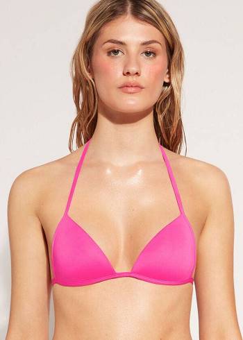 Calzedonia Graduated Soft Imbottito Triangle Indonesia Donna Top Bikini Rosa | IT1762VD