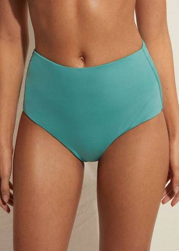 Calzedonia High Shaper Vita Indonesia Eco Donna Slip Bikini Verde Acqua | IT1402QZ