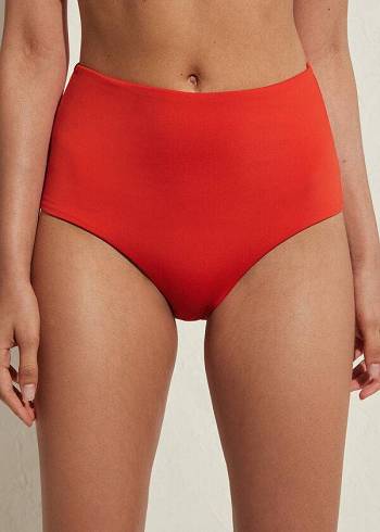 Calzedonia High Shaper Vita Indonesia Eco Donna Slip Bikini Rosse | IT1405RW