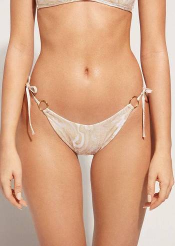 Calzedonia High V-Cut Brazilian Melbourne Donna Slip Bikini Oro | IT1411PQ