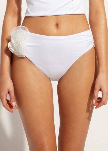 Calzedonia High-Vita Bora Bora Donna Slip Bikini Bianche | IT1454QZ