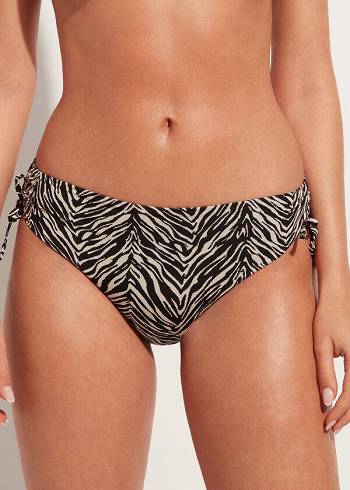 Calzedonia High-Vita Drawstring Nairobi Donna Slip Bikini Nere | IT1460UT