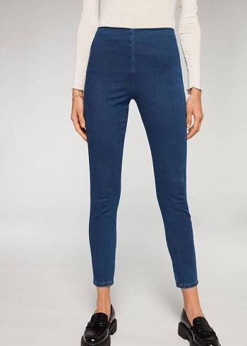 Calzedonia High Vita Magro Denim Donna Leggings Blu | IT2658NB