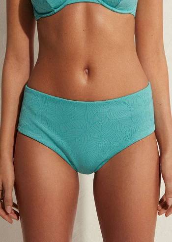 Calzedonia High Vita Marsiglia Donna Slip Bikini Verde Acqua | IT1436OR