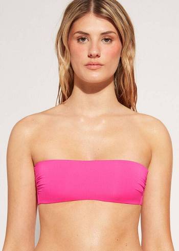 Calzedonia Imbottito Bandeau Indonesia Eco rosa Donna Top Bikini Rosa | IT1805FM