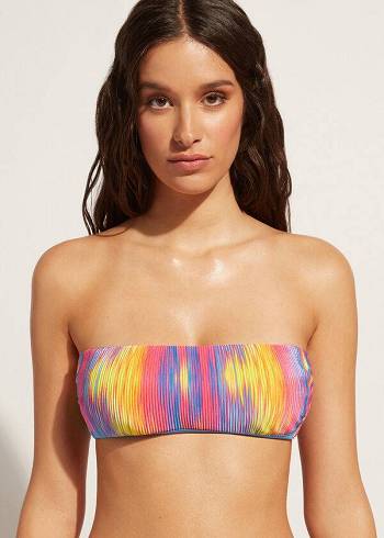 Calzedonia Imbottito Bandeau Maiorca Donna Top Bikini Colorate | IT1814VD