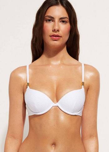 Calzedonia Imbottito Push-Up Casablanca Donna Top Bikini Bianche | IT1848TV