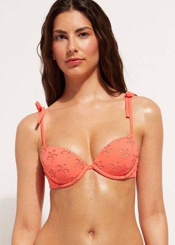 Calzedonia Imbottito Push-Up Corfù Donna Top Bikini Corallo Arancioni | IT1850UT