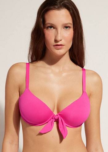 Calzedonia Imbottito Push-Up Indonesia Donna Top Bikini Rosa | IT1854AP