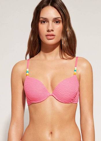 Calzedonia Imbottito Push-Up San Diego Donna Top Bikini Rosa | IT1877IS