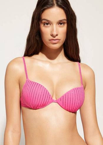 Calzedonia Imbottito Push Up Shanghai Donna Top Bikini Rosa | IT1833HK