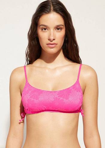 Calzedonia Imbottito Tank-Stile Antibes Donna Top Bikini Rosa | IT1883FM