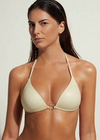 Calzedonia Imbottito Triangle Abu Dhabi Donna Top Bikini Oro | IT1892VD