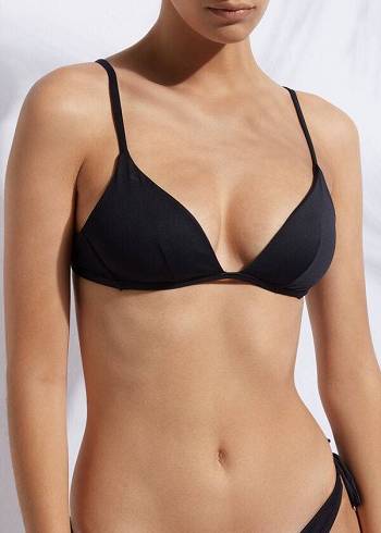 Calzedonia Imbottito Triangle Indonesia Donna Top Bikini Nere | IT1902UT