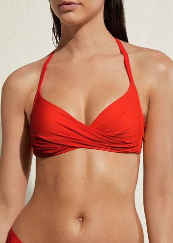 Calzedonia Imbottito Triangle Indonesia Eco Donna Top Bikini Rosse | IT1906AP