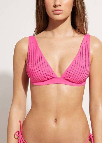 Calzedonia Imbottito Triangle Shanghai Donna Top Bikini Rosa | IT1935FM