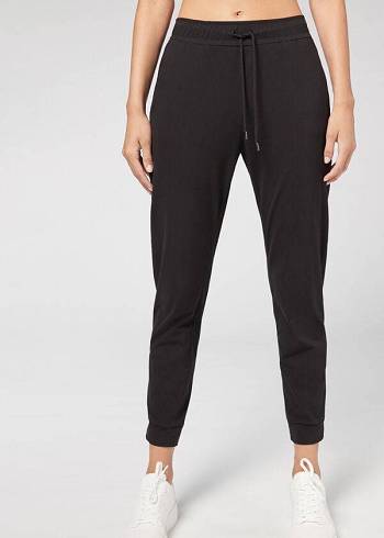 Calzedonia Jogger in Ultra Light Supima Cotone Donna Leggings Nere | IT2662XF