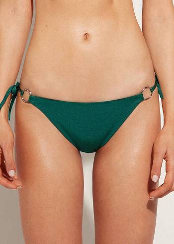 Calzedonia Lamé String Hollywood Donna Slip Bikini Verdi | IT1491SO