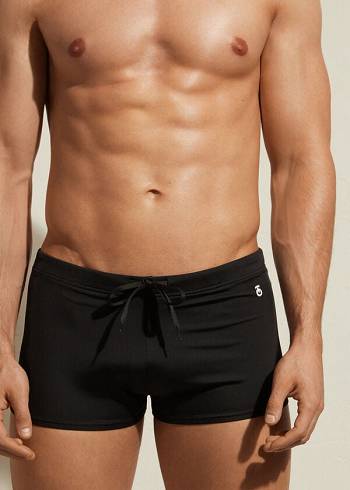 Calzedonia Panama Uomo Costume Da Bagno Nere | IT2953FM