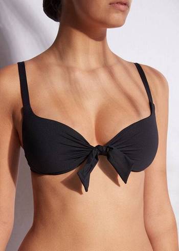 Calzedonia Patrizia Indonesia Push-Up Donna Top Bikini Nere | IT1938JJ