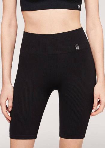 Calzedonia Seamless Ginnastica Bike Donna Leggings Nere | IT2678TV