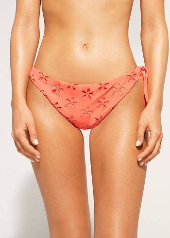 Calzedonia Side Tie Brazilian Corfù Donna Slip Bikini Corallo Arancioni | IT1558QZ