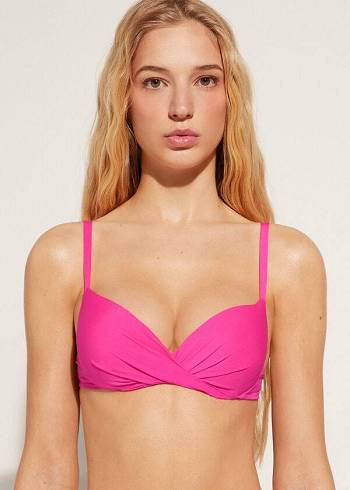 Calzedonia Soft Graduated Super Imbottito Push-up Indonesia Eco Donna Top Bikini Rosa | IT1963HK