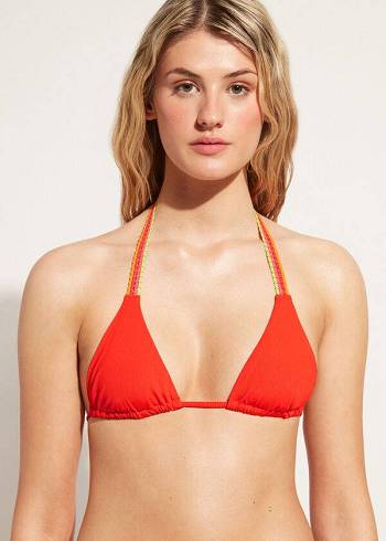 Calzedonia String Triangle Berlino Donna Top Bikini Rosse | IT1971BC